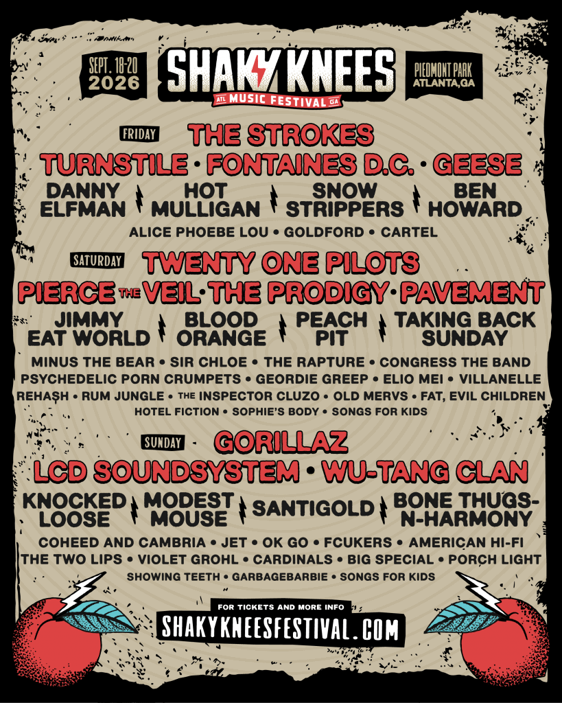 Shaky Knees 2026 Releases Daily Schedule for September Festival in Atlanta