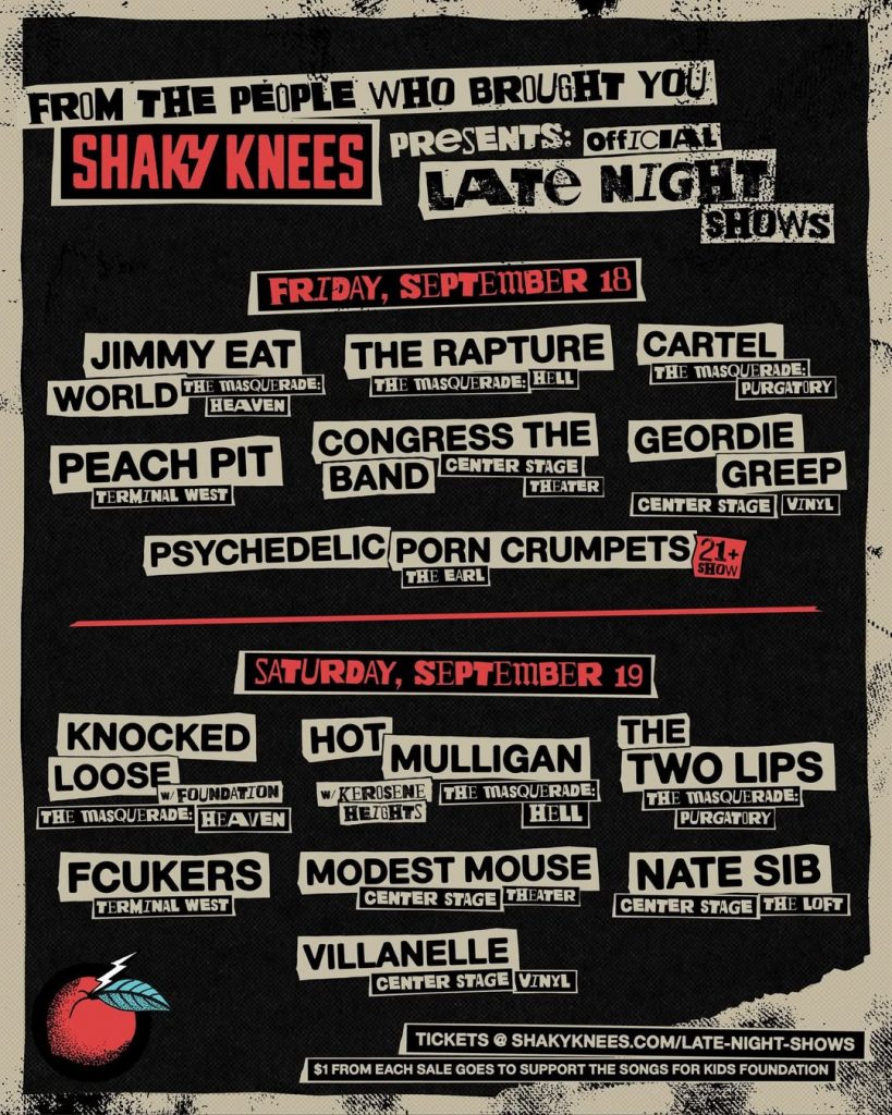 Shaky Knees Announces Official 2026 Late Night Shows